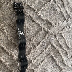 ProFitness Black Leather Gym Belt weight lifting extremely supportive.  Like new